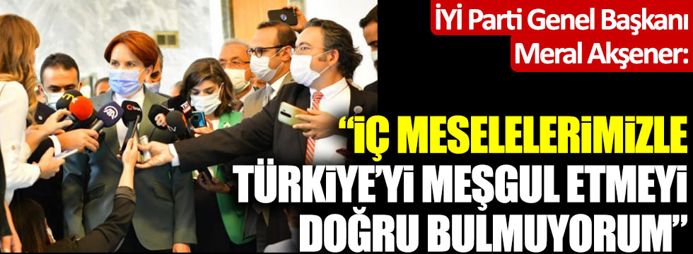 Meral Akşener: "İç meselelerimizle Türkiye'yi meşgul etmeyi doğru bulmuyorum"