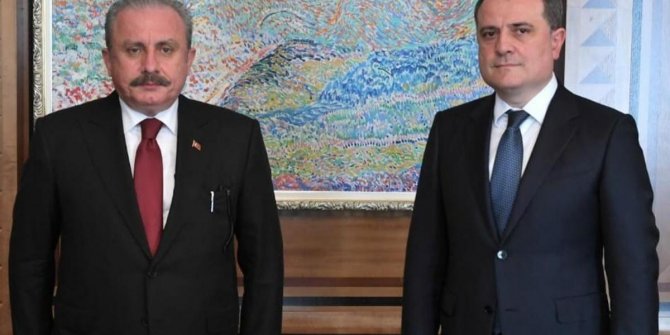 TBMM Başkanı Şentop, Azerbaycan Dışişleri Bakanı Bayramov ile bir araya geldi