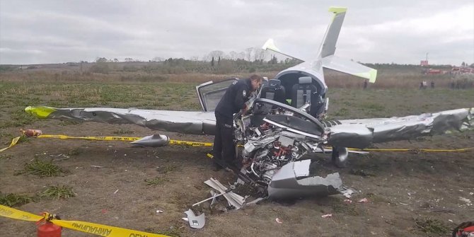 Düşen eğitim uçağının pilotu öldü