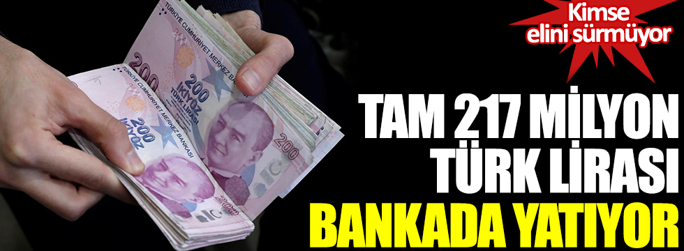 Tam 217 milyon Türk lirası bankada yatıyor. Kimse elini sürmüyor