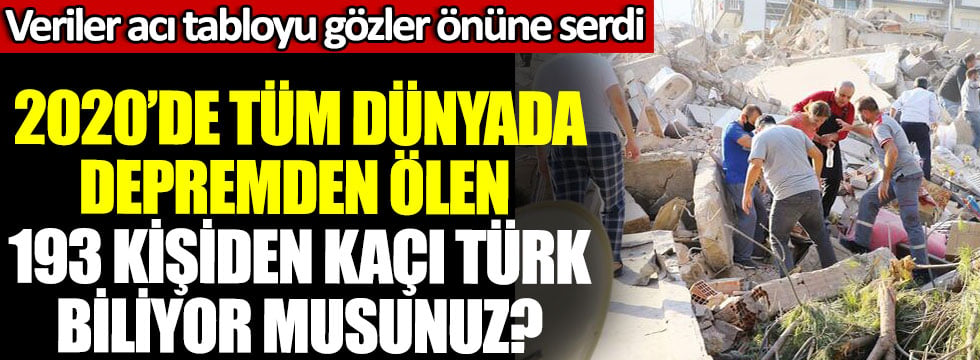 2020’de tüm dünyada depremden ölen 193 kişiden kaçı Türk biliyor musunuz? Veriler acı tabloyu gözler önüne serdi
