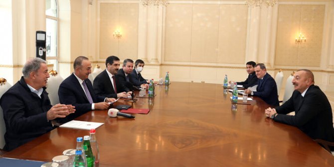 Aliyev, Bakan Çavuşoğlu ve Akar'ı kabul etti