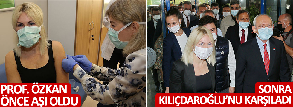 Akdeniz Üniversitesi Rektörü Özlenen Özkan önce aşı oldu, sonra CHP lideri Kılıçdaroğlu'nu karşıladı