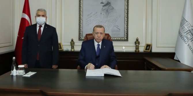Cumhurbaşkanı Erdoğan Tekirdağ Valiliğini ziyaret etti