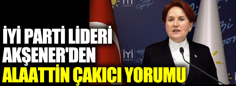 İYİ Parti lideri Akşener'den Alaattin Çakıcı yorumu