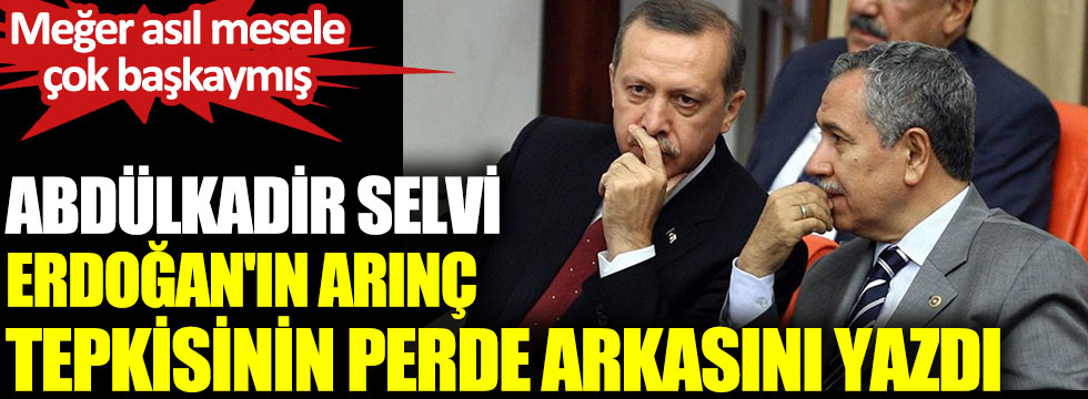 Abdülkadir Selvi, Erdoğan'ın Arınç tepkisinin perde arkasını yazdı. Meğer asıl mesele çok başkaymış