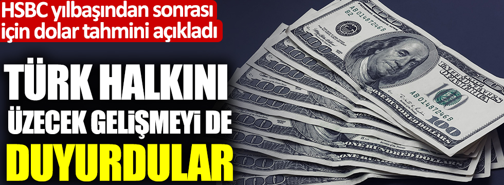 HSBC yılbaşından sonra dolar tahminini açıkladı. Türk halkını üzecek gelişmeyi de duyurdular.