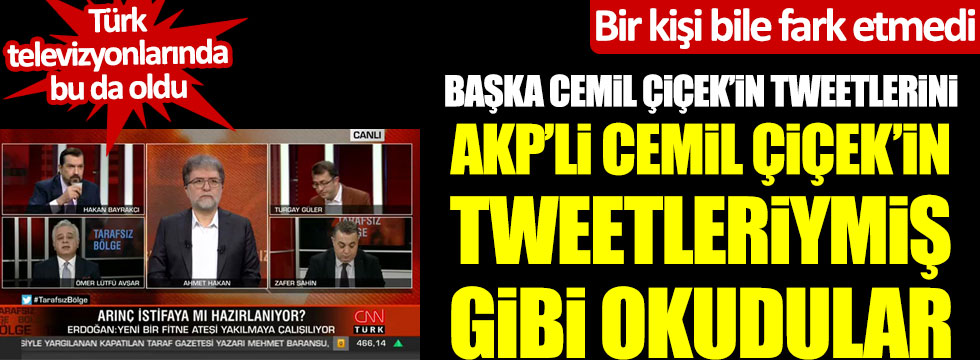 Başka Cemil Çiçek'in tweetlerini, AKP'li Cemil Çiçek'in tweetleriymiş gibi okudular! Bir kişi bile fark etmedi