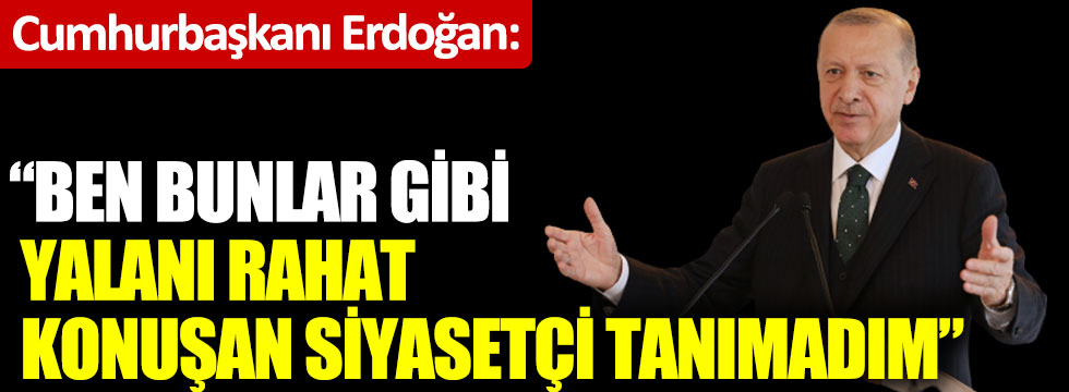 Erdoğan: Ben bunlar kadar yalanı rahat konuşan bir siyasetçi tanımadım
