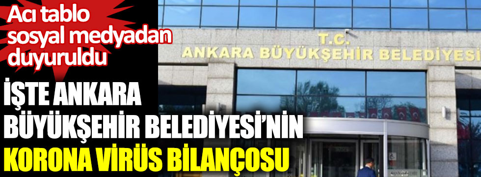 İşte Ankara Büyükşehir Belediyesi’nin korona virüs bilançosu. Acı tablo sosyal medyadan duyuruldu