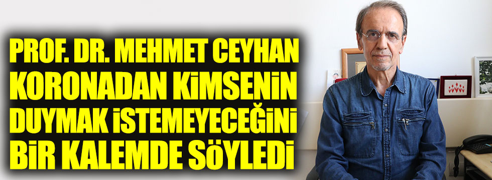 Prof. Dr. Mehmet Ceyhan koronada kimsenin duymak istemeyeceğini bir kalemde söyledi