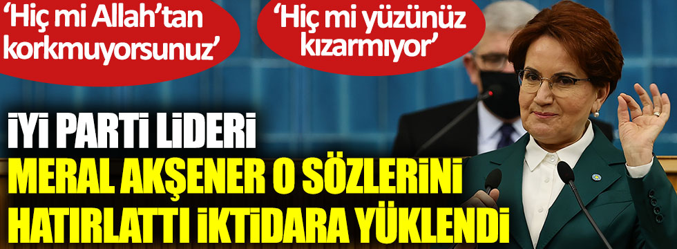 İYİ Parti Genel Başkanı Meral Akşener o sözlerini hatırlattı iktidara yüklendi