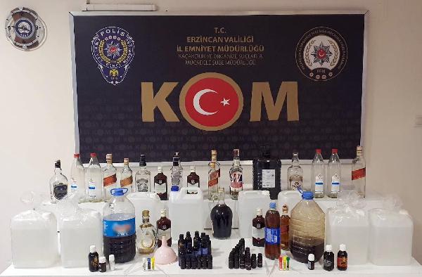 Erzincan'da 'sahte içki' operasyonu; 30 litre etil alkol ele geçirildi
