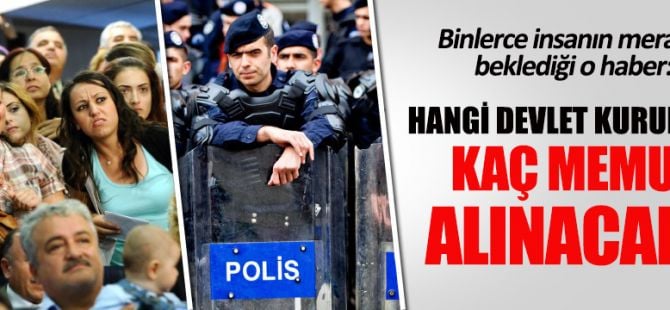 Hangi devlet kurumuna kaç memur alınacak?