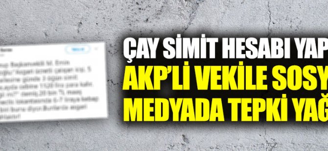 Çay simit hesabı yapan AKP'li vekile tepki yağdı