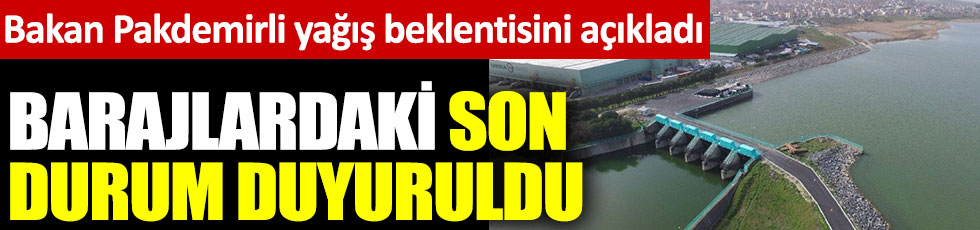 İstanbul'daki barajların son durumu duyuruldu. Bakan Pakdemirli yağış beklentisini açıkladı