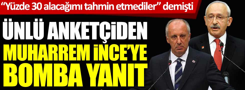 ​Avrasya Araştırma Başkanı Özkiraz Muharrem İnce'nin Kemal Kılıçdaroğlu hakkındaki iddialarına böyle yanıt verdi