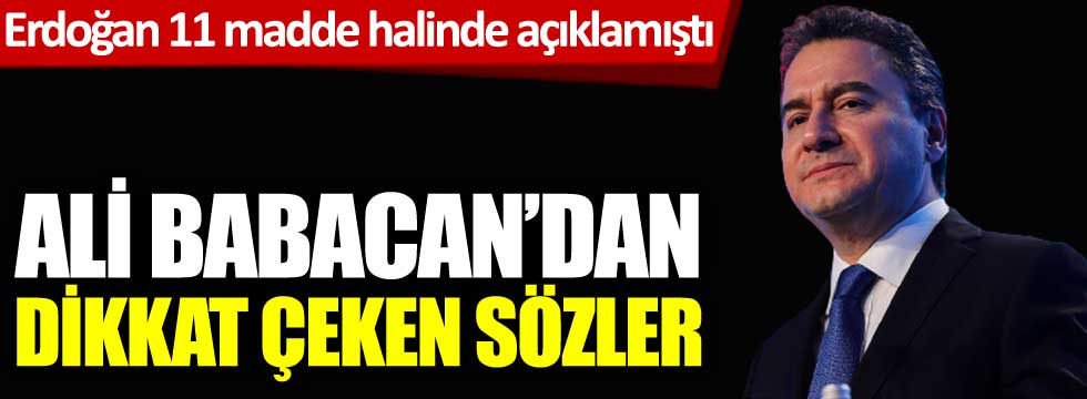 Cumhurbaşkanı Erdoğan'ın açıkladığı 'İnsan Hakları Eylem Planı'yla ilgili Ali Babacan'dan dikkat çeken sözler