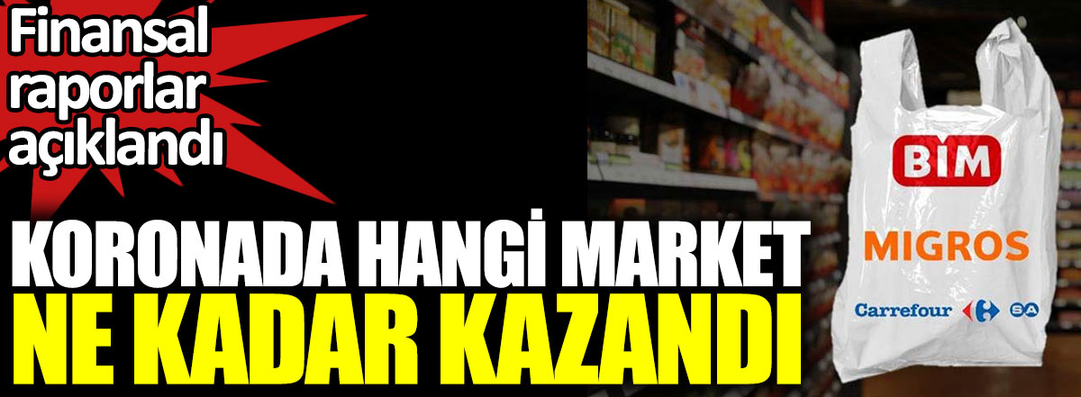 Koronada hangi market ne kadar kazand . Finansal raporlar a kland