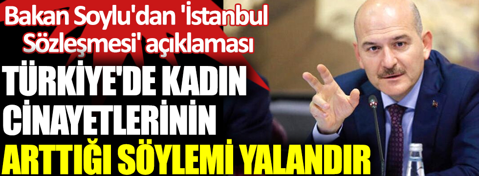 Bakan Soylu'dan 'İstanbul Sözleşmesi' açıklaması. Türkiye'de kadın cinayetlerinin arttığı söylemi yalandır