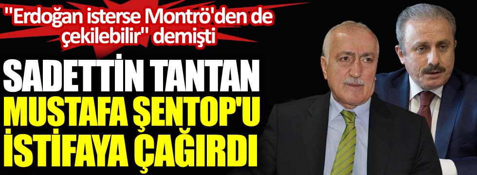 Sadettin Tantan Mustafa Şentop'u istifaya çağırdı. 'Erdoğan isterse Montrö'den de çekilebilir' demişti