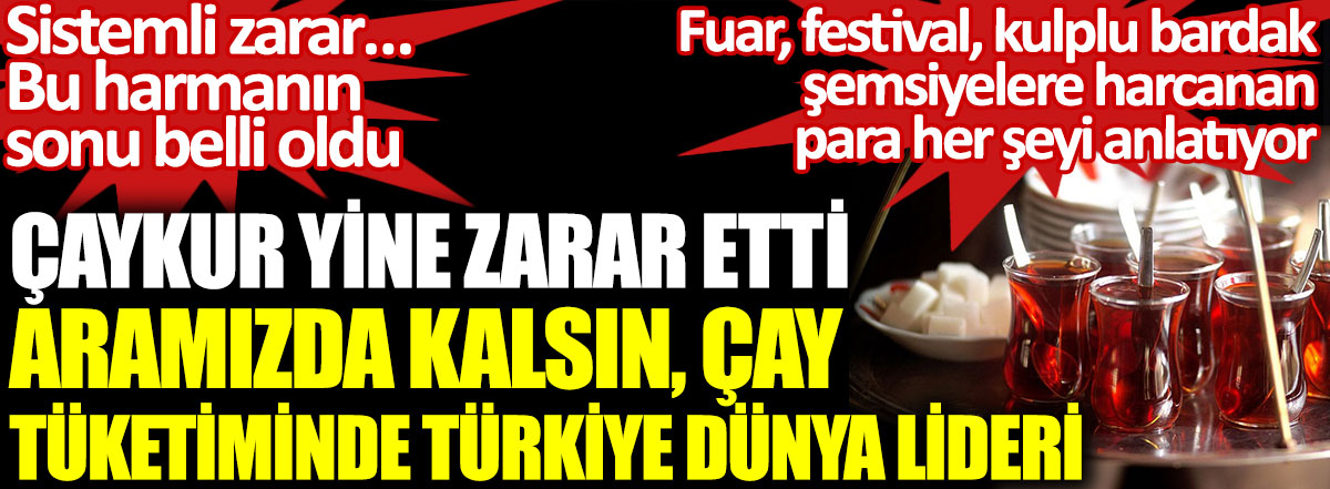 ÇAYKUR yine zarar etti. Aramızda kalsın çay tüketiminde Türkiye dünya lideri. Fuar, festival, kulplu bardak, şemsiyelere harcanan para her şeyi anlatıyor