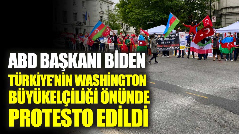 ABD Başkanı Biden, Türkiye’nin Washington Büyükelçiliği önünde protesto edildi