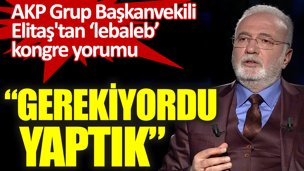 AKP Grup Başkanvekili Elitaş'tan Lebaleb Kongre Yorumu: Gerekiyordu, Yaptık