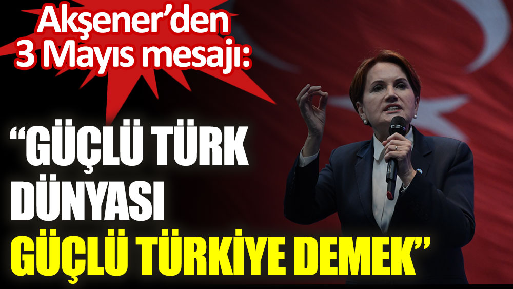 Akşener'den 3 Mayıs Türkçülük Günü mesajı: Güçlü Türk dünyası güçlü Türkiye demek