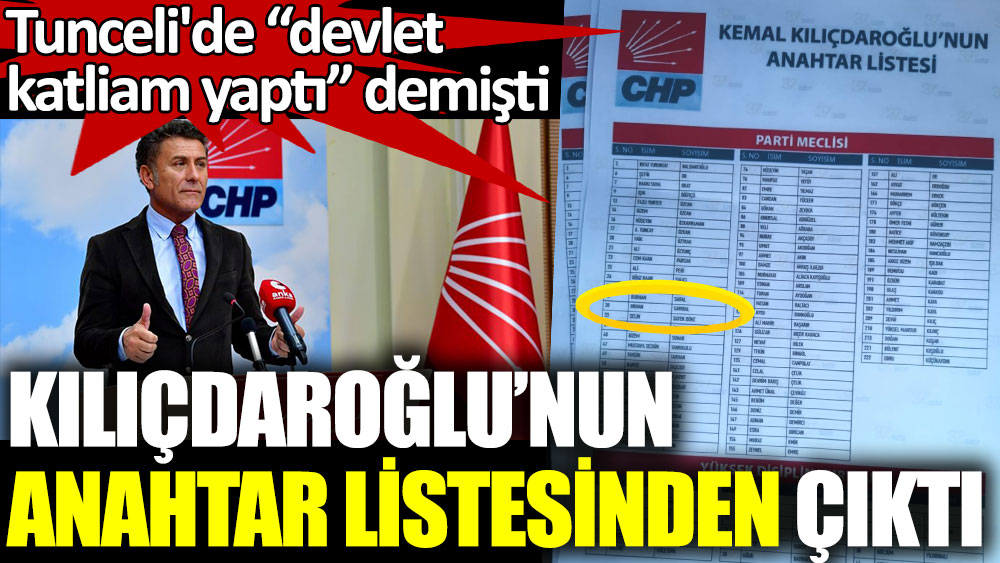 CHP'li Orhan Sarıbal, Kılıçdaroğlu’nun anahtar listesinden çıktı. Tunceli'de devlet katliam yaptı demişti