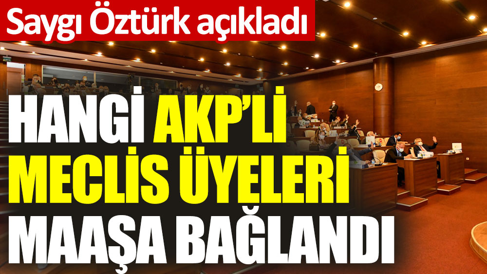 Hangi AKP’li meclis üyeleri maaşa bağlandı. Saygı Öztürk açıkladı