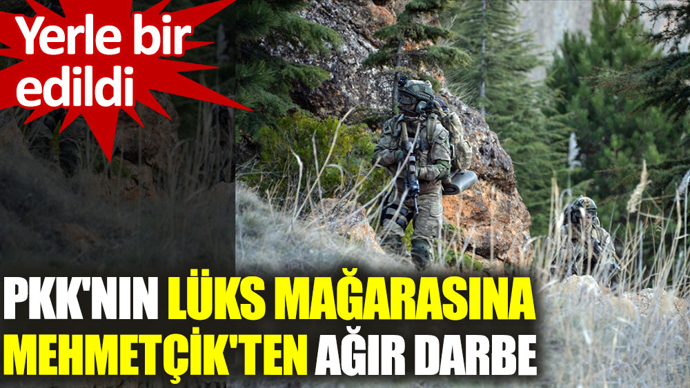 PKK'nın lüks mağarasına Mehmetçik'ten ağır darbe. Yerle bir edildi