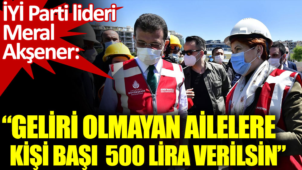 İYİ Parti lideri Meral Akşener: Geliri olmayan ailelere kişi başı 500 lira verilsin