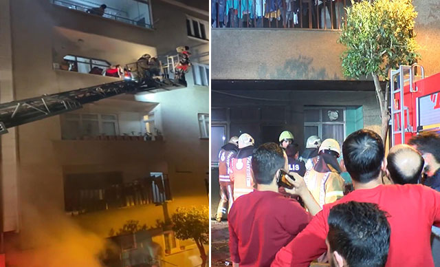 Zeytinburnu'nda bina yangını. 10 kişiyi itfaiye kurtardı