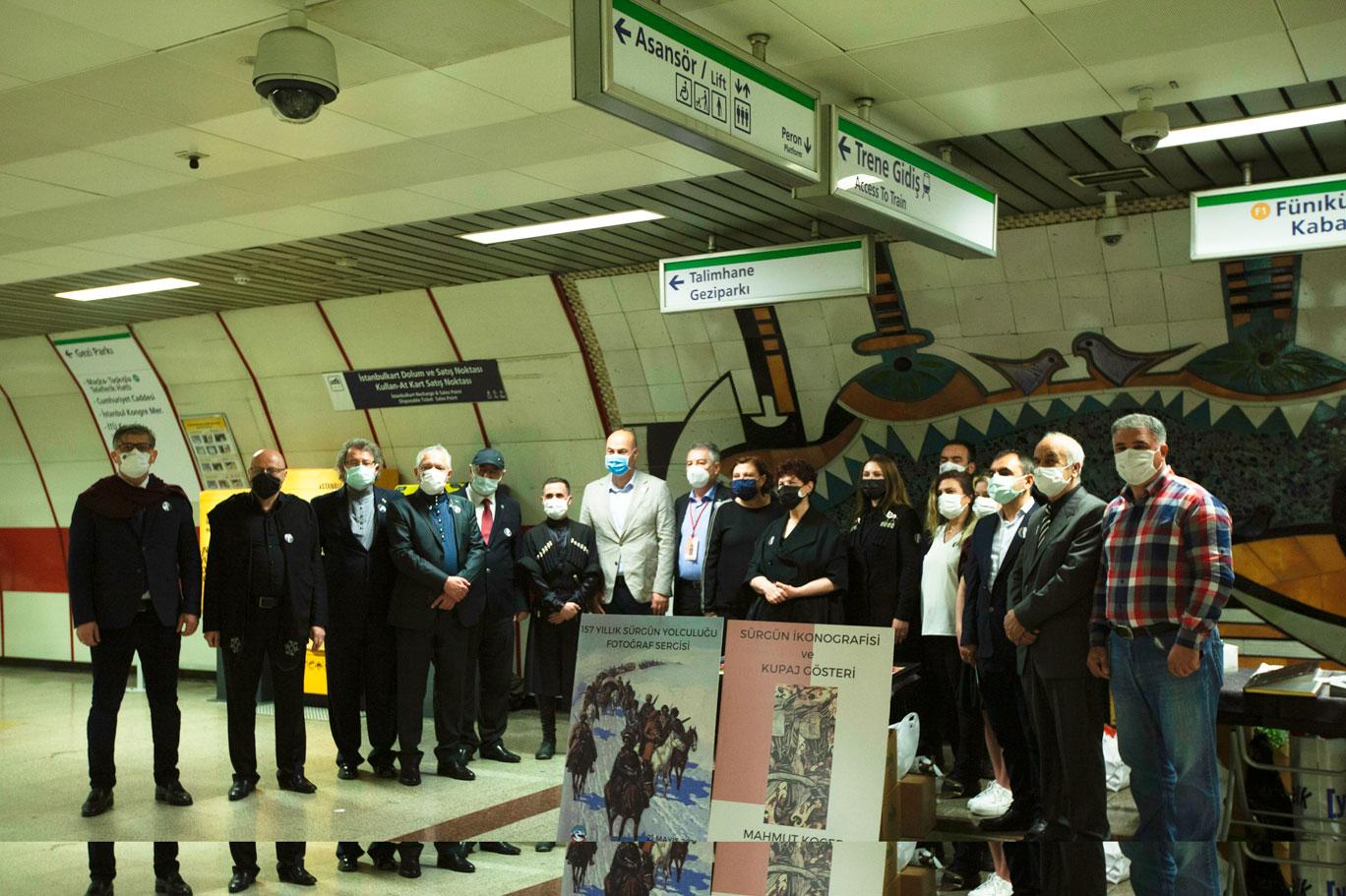 “Çerkes Sürgün İkonografisi ve Fotoğraf Sergisi” Taksim Metrosu’nda açıldı
