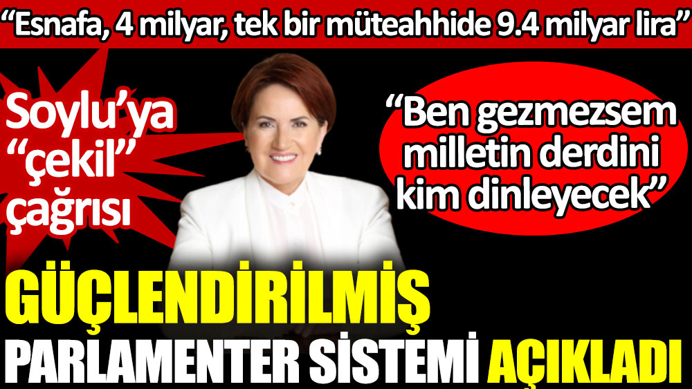 Meral Akşener partisinin parlamenter sistem önerisini açıkladı