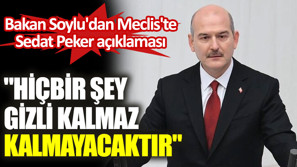 Süleyman Soylu'dan Meclis'te Sedat Peker açıklaması
