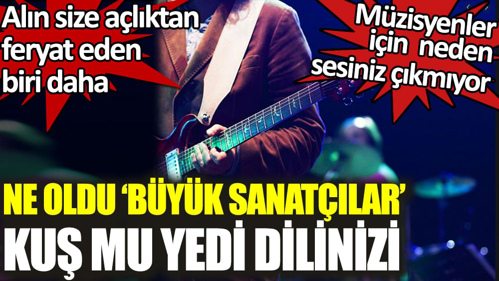 Ne oldu büyük sanatçılar kuş mu yedi dilinizi. Müzisyenler için neden sesiniz çıkmıyor