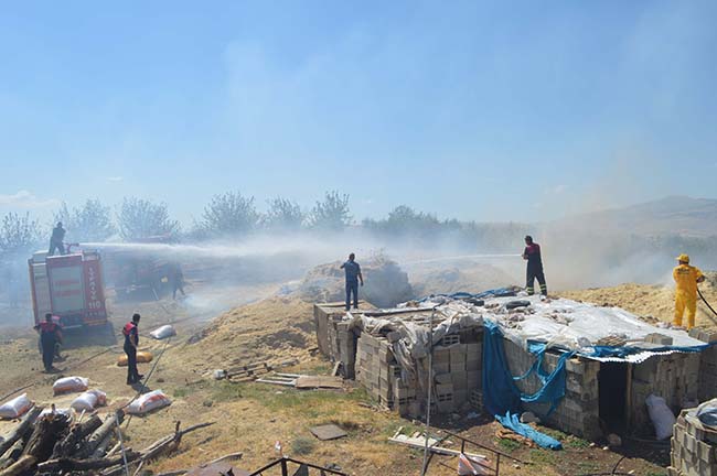 Buğday tarlası yandı. 4 kişi hastanelik öldü