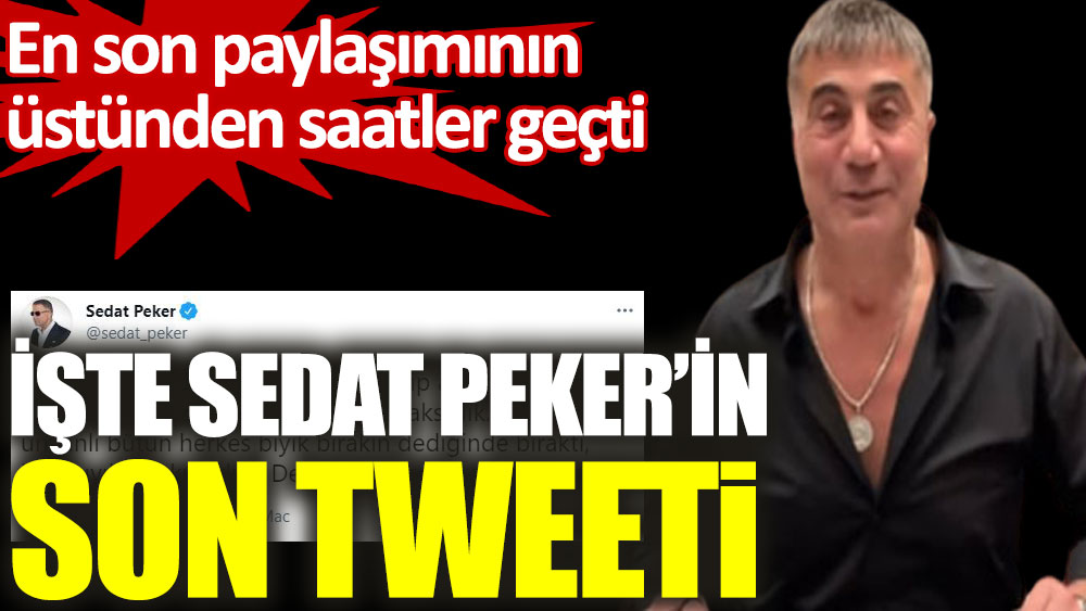 İşte Sedat Peker’in son tweeti