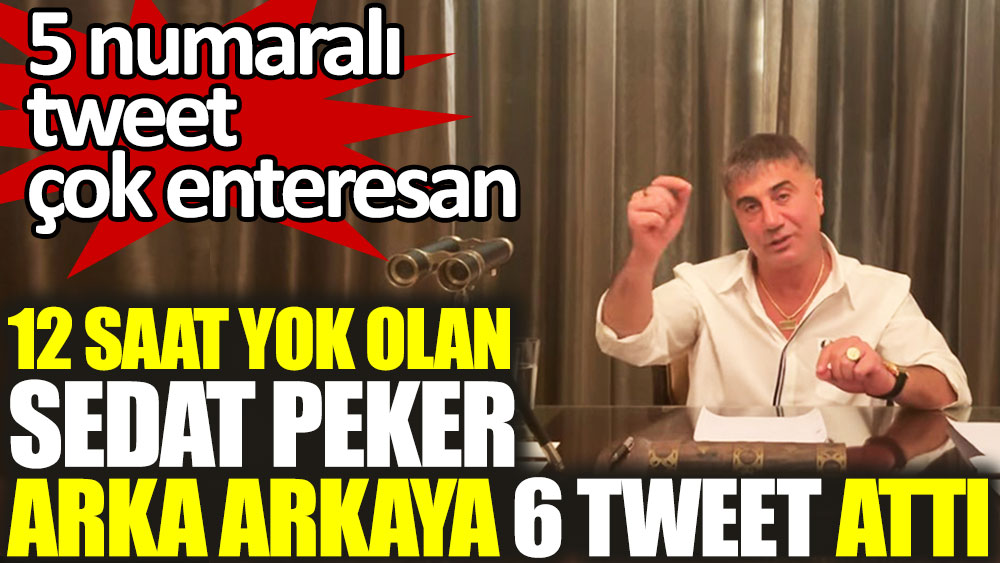 12 saat yok olan Sedat Peker, arka arkaya 6 tweet attı