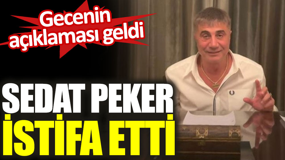 Sedat Peker istifa etti
