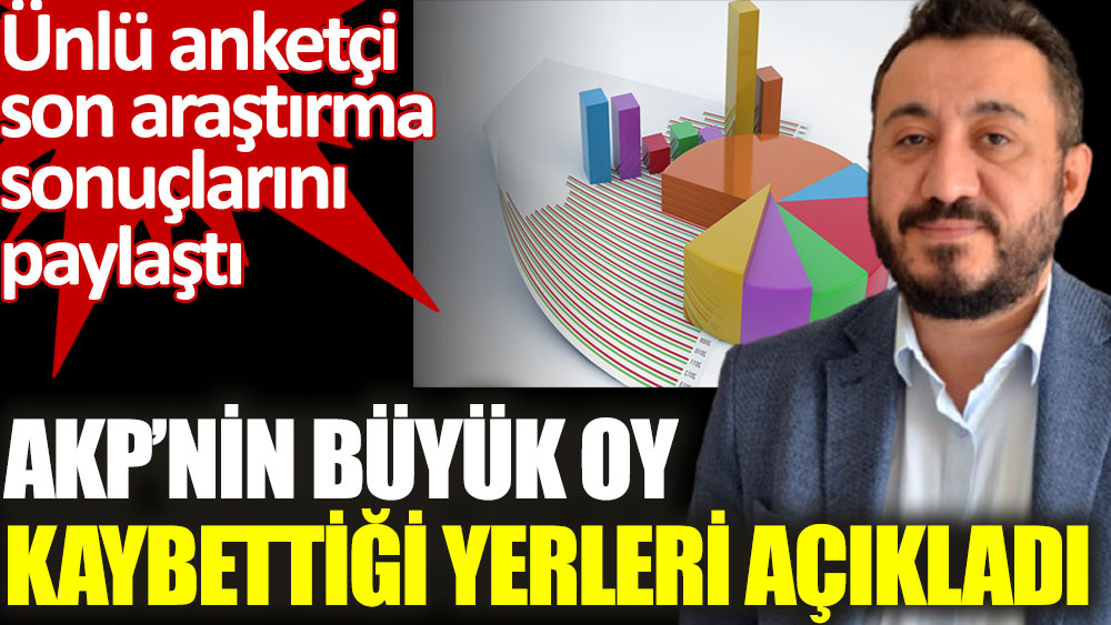 Ünlü anketçi son araştırma sonuçlarını paylaştı. AKP’nin büyük oy kaybettiği yerleri açıkladı