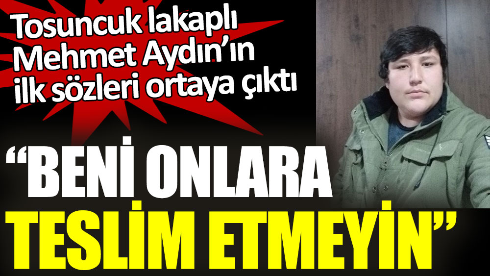 Tosuncuk lakaplı Mehmet Aydın’ın ilk sözleri ortaya çıktı: Beni onlara teslim etmeyin