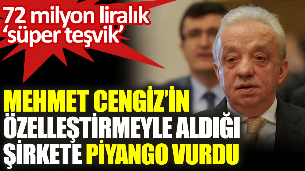 Mehmet Cengiz'in özelleştirmeyle aldığı şirkete piyango vurdu