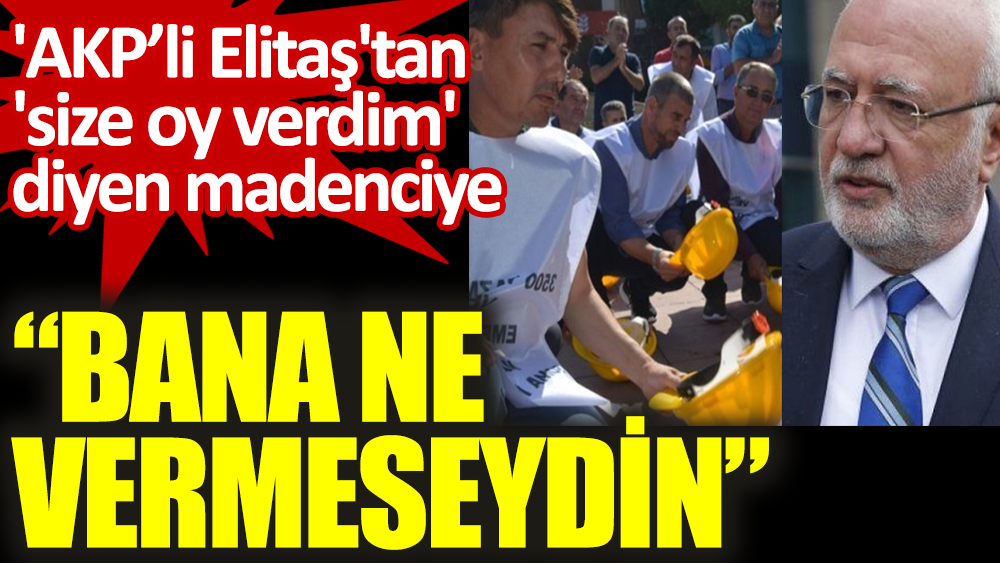 AKP’li Elitaş'tan 'size oy verdim' diyen madenciye: 'Bana ne, vermeseydin'
