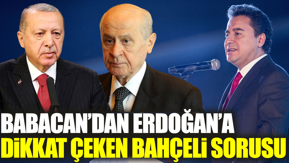 Ali Babacan'dan Erdoğan'a dikkat çeken Bahçeli sorusu