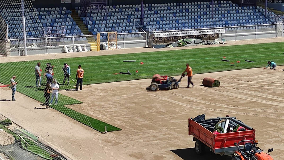 Aktepe Stadı'nın zemini yenileniyor