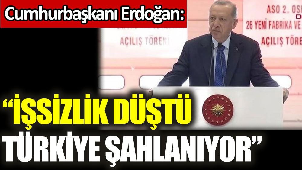 Cumhurbaşkanı Erdoğan: İşsizlik düştü, Türkiye şahlanıyor