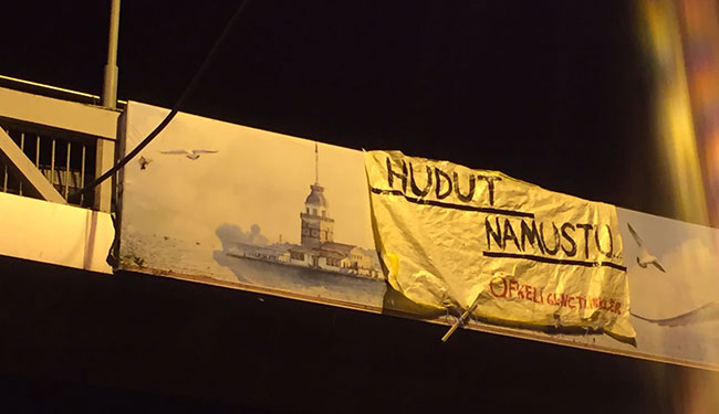 "Hudut namustur" pankartına gözaltı!